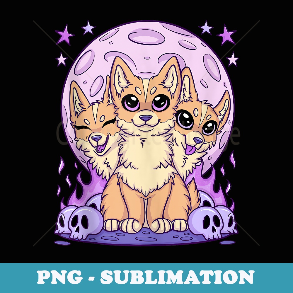 Cute Creepy Headed Dog Anime Kawaii Pastel Goth Clothes - Sublimation Digital Download