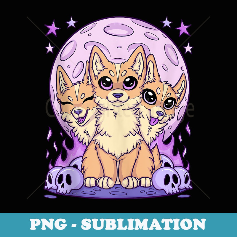 Cute Creepy Headed Dog Anime Kawaii Pastel Goth Clothes - Sublimation Digital Download