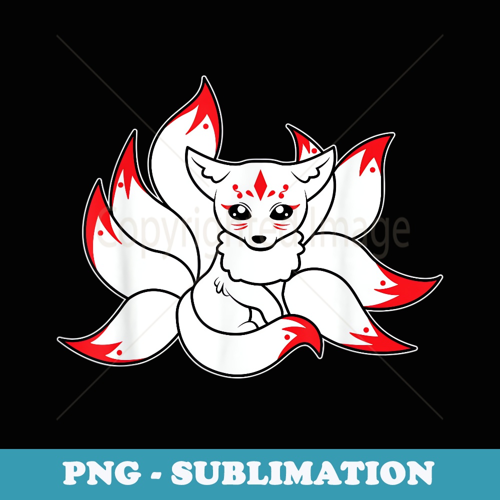Japanese Fox Cute Funny Kitsune Kami Anime Kawaii Inari Fox - Creative Sublimation PNG Download