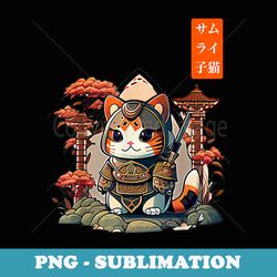 cat warrior japanese writing anime art for kawaii lovers - sublimation digital download