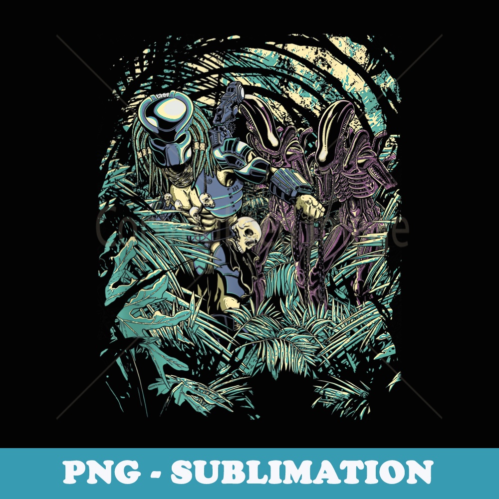 Yautja in the Jungle. Scifi Monsters Design. - PNG Sublimation Digital Download