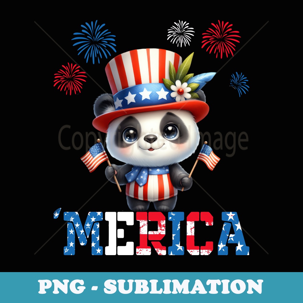 Funny Merica Patriotic Panda USA 4th Of July Memorial Day - Sublimation PNG File