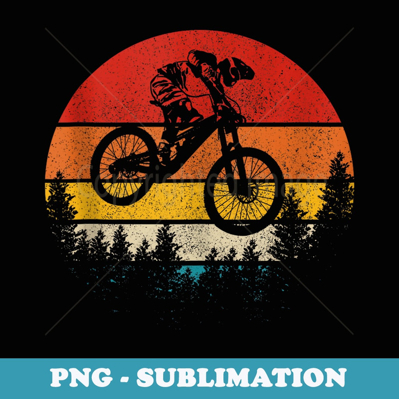 Mountain Bike Vintage Retro Downhill Biking MTB Biker - PNG Transparent Sublimation Design
