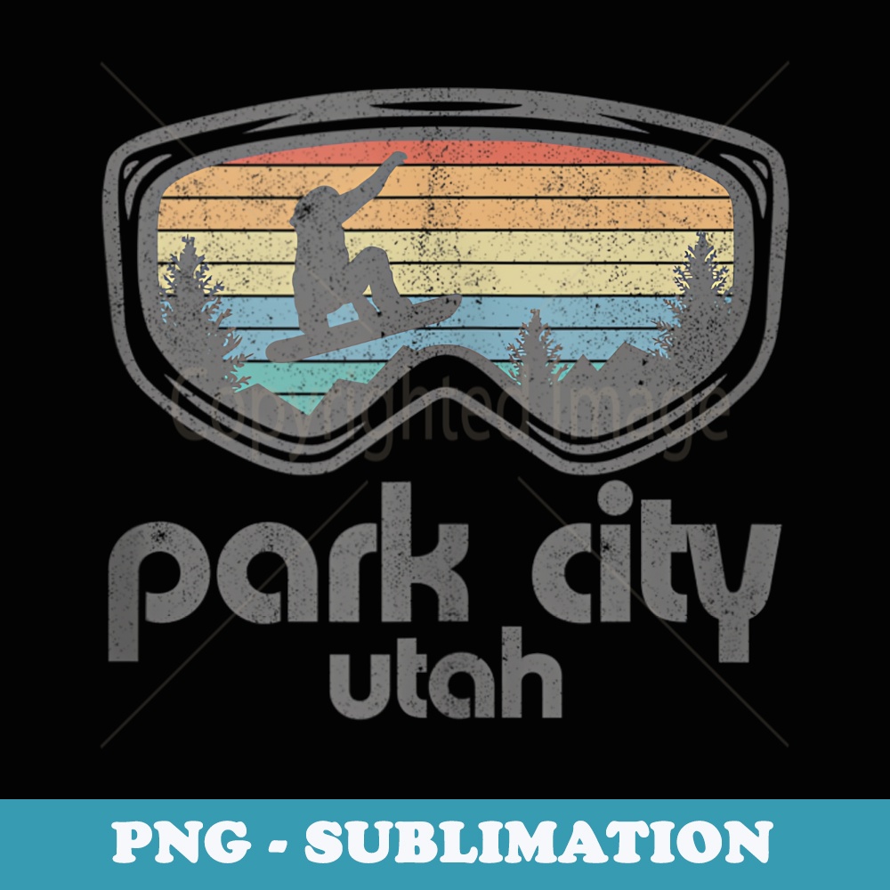 Park City Utah Mountain Snowboard Retro Snowboarding - Digital Sublimation Download File