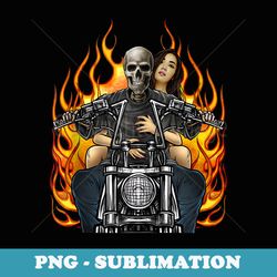 sexy pin up girl skeleton rider motorcycle biker - modern sublimation png file
