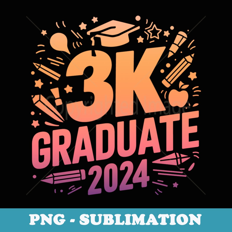 3K Graduate 2024 Funny 3K kindergarten graduation - Vintage Sublimation PNG Download