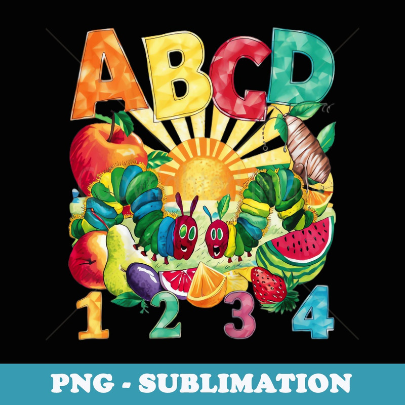 Cute Hungry Caterpillar Transformation Back To School Pre-K - Creative Sublimation PNG Download