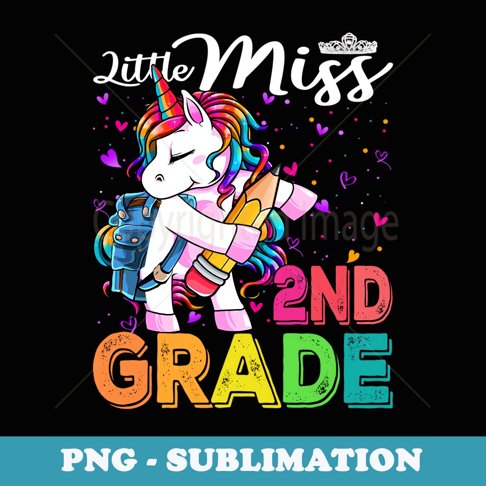 Little Miss 2nd Grade Back To School Kinder Girls - Trendy Sublimation Digital Download