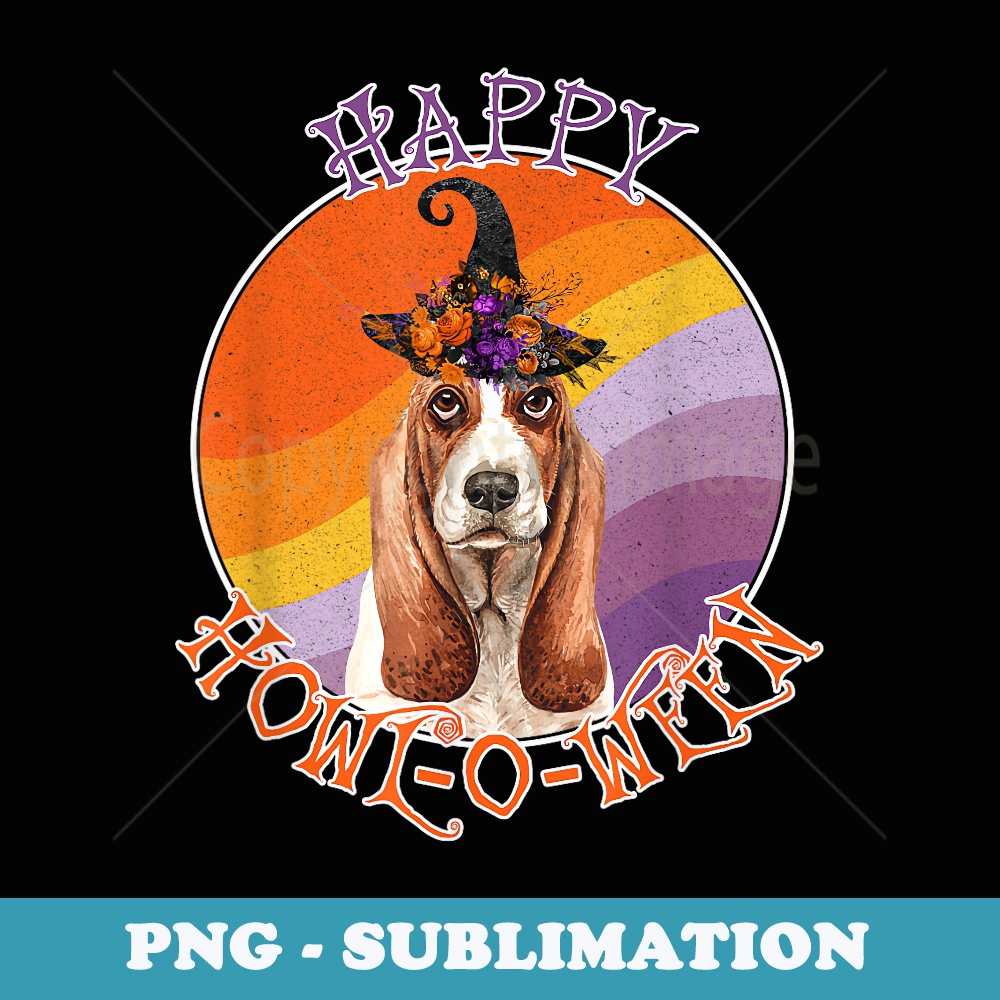 Basset Hound Happy Howl-O-Ween - Funny Halloween Dog Lover - Creative Sublimation PNG Download