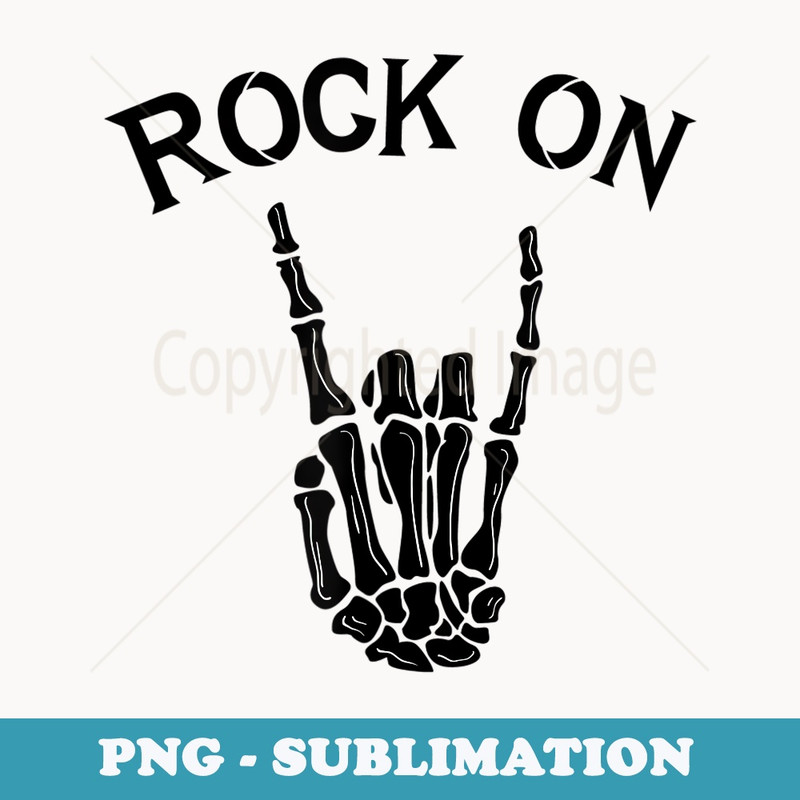 Skeleton Hand Rock On Halloween Music Concert Fall Spooky - Stylish Sublimation Digital Download