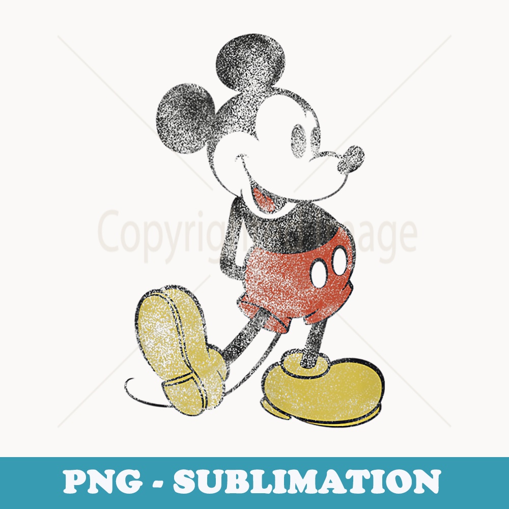 Disney Mickey Mouse Distressed Classic Pose - PNG Transparent Sublimation File