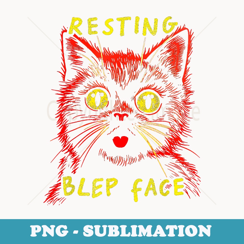 Resting Blep Face Cute Cat With Cute Blep Tongue - Premium PNG Sublimation File