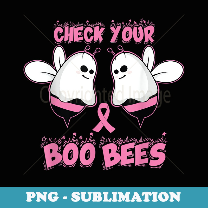 Boo Bees Couple Breast Cancer October Pink Halloween Costume - Premium PNG Sublimation File
