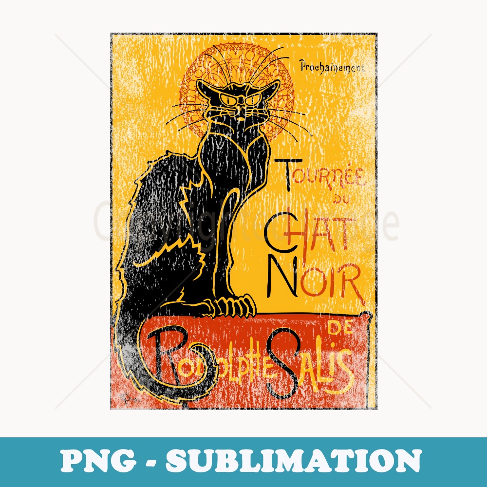 Vintage Tour du Chat Noir Black Cat For Halloween - Elegant Sublimation PNG Download