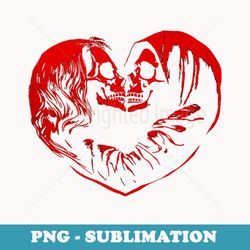 skeleton skulls create heart shape dark romance - sublimation png file