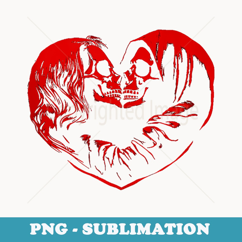 Skeleton Skulls Create Heart Shape Dark Romance - Sublimation PNG File