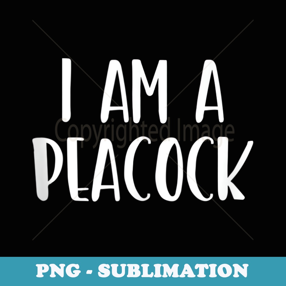 I Am A Peacock Halloween Im Simple Costume Lazy - Retro PNG Sublimation Digital Download