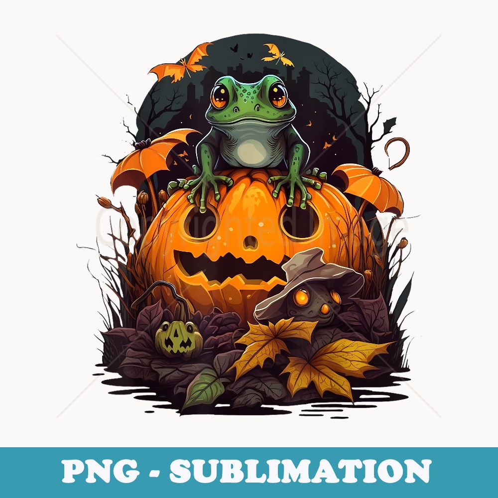 Pumpkin Frog costume on Frog Halloween - Exclusive Sublimation Digital File