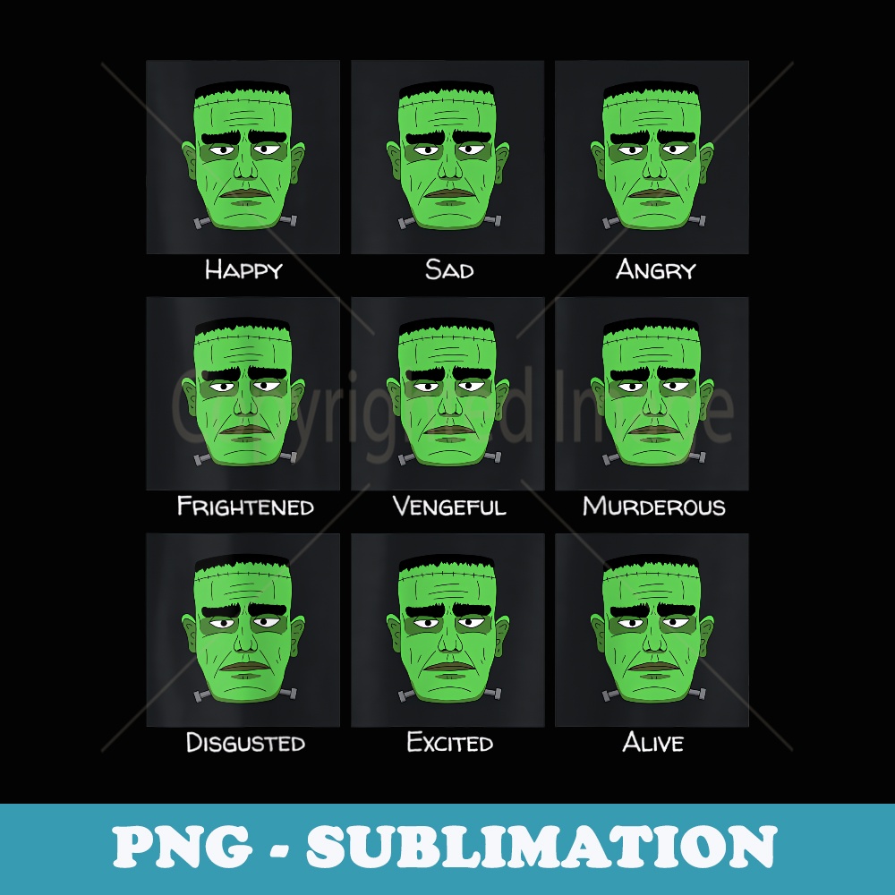 Emotions of Frankenstein Funny Halloween Costume - Aesthetic Sublimation Digital File