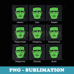 emotions of frankenstein funny halloween costume - aesthetic sublimation digital file