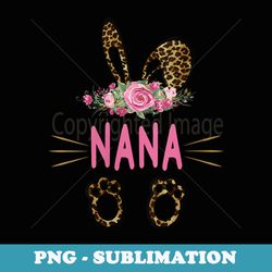 s rabbit floral leopard nana bunny happy easter mothers day - premium sublimation digital download