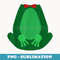 Cute Green Garden Frog Sitting Up Cosplay Halloween Costume - Vintage Sublimation PNG Download