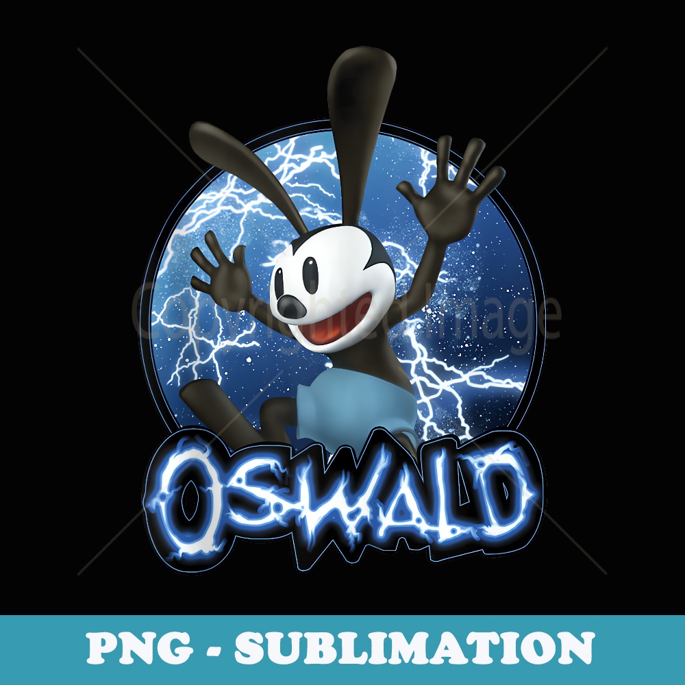 Disney Epic Mickey Oswald Lightning Portrait - Sublimation PNG File