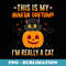 This Is My Human Costume Im Really A Cat Pumpkin Halloween - PNG Transparent Sublimation File
