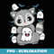Cute Racoon With Kawaii Ghost For Halloween - Special Edition Sublimation PNG File