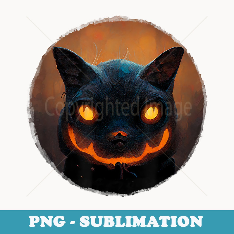 Spooky Jack O Lantern Cat Halloween Monster - Exclusive Sublimation Digital File