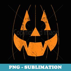 night lighted jackolantern pumpkin face halloween - retro png sublimation digital download