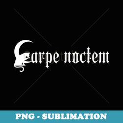 goth punk cat moon seize the night carpe noctem - vintage sublimation png download
