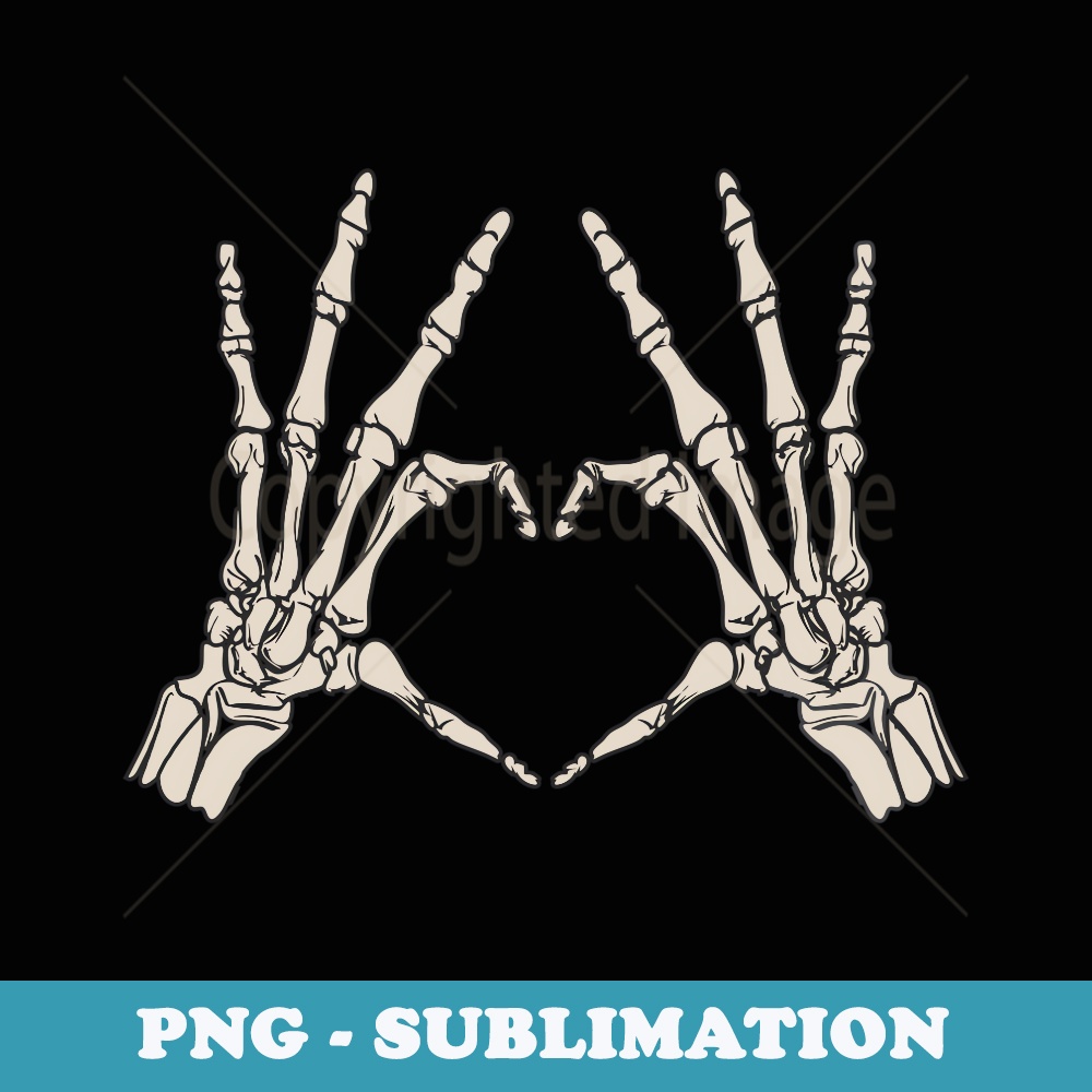 I Love Halloween Skeleton Hand Heart Shape Sign Cute Costume - Professional Sublimation Digital Download