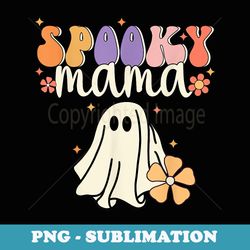 spooky mama halloween groovy vintage funny ghost halloween - exclusive png sublimation download