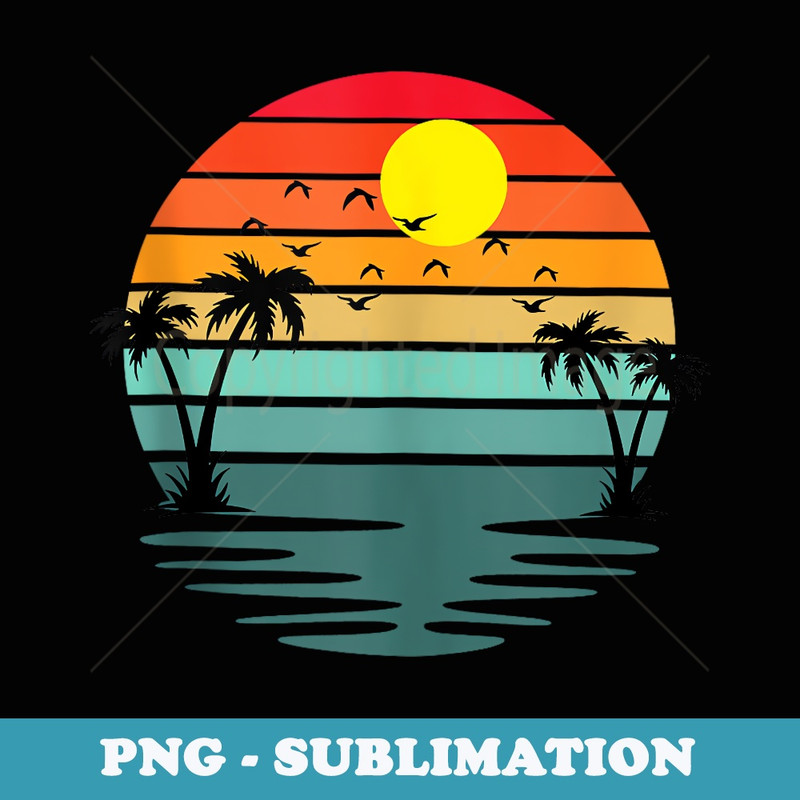 Palm Trees Summer Vacation Beach Sunshine Summer Retro s - Unique Sublimation PNG Download