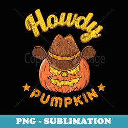 retro howdy pumpkin western cowboy halloween costume men - aesthetic sublimation digital file