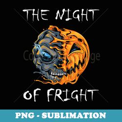 the night of fright boys halloween pumpkin skull ns - vintage sublimation png download
