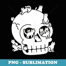 skull is full of cats doodle spooky skull halloween - exclusive png sublimation download
