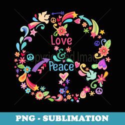 hippie peace sign love t 60s 70s tie die costume - professional sublimation digital download
