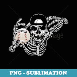 halloween skeleton baseball player skull hands t - elegant sublimation png download