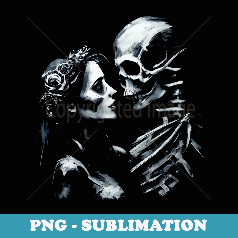 Deaths Bride Dark Romance Gothic Love Dark Art Skeleton - Artistic Sublimation Digital File