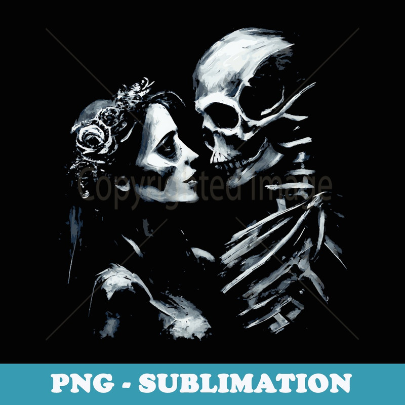 Deaths Bride Dark Romance Gothic Love Dark Art Skeleton - Artistic Sublimation Digital File