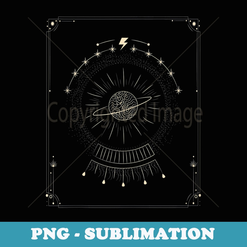 Halloween Tarot Saturn Cosmic Astonomy Magic Mystic Occult - PNG Sublimation Digital Download