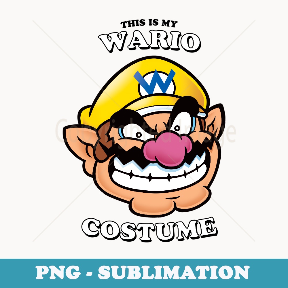 Super Mario Halloween Vintage This Is My Wario Costume - Sublimation PNG File