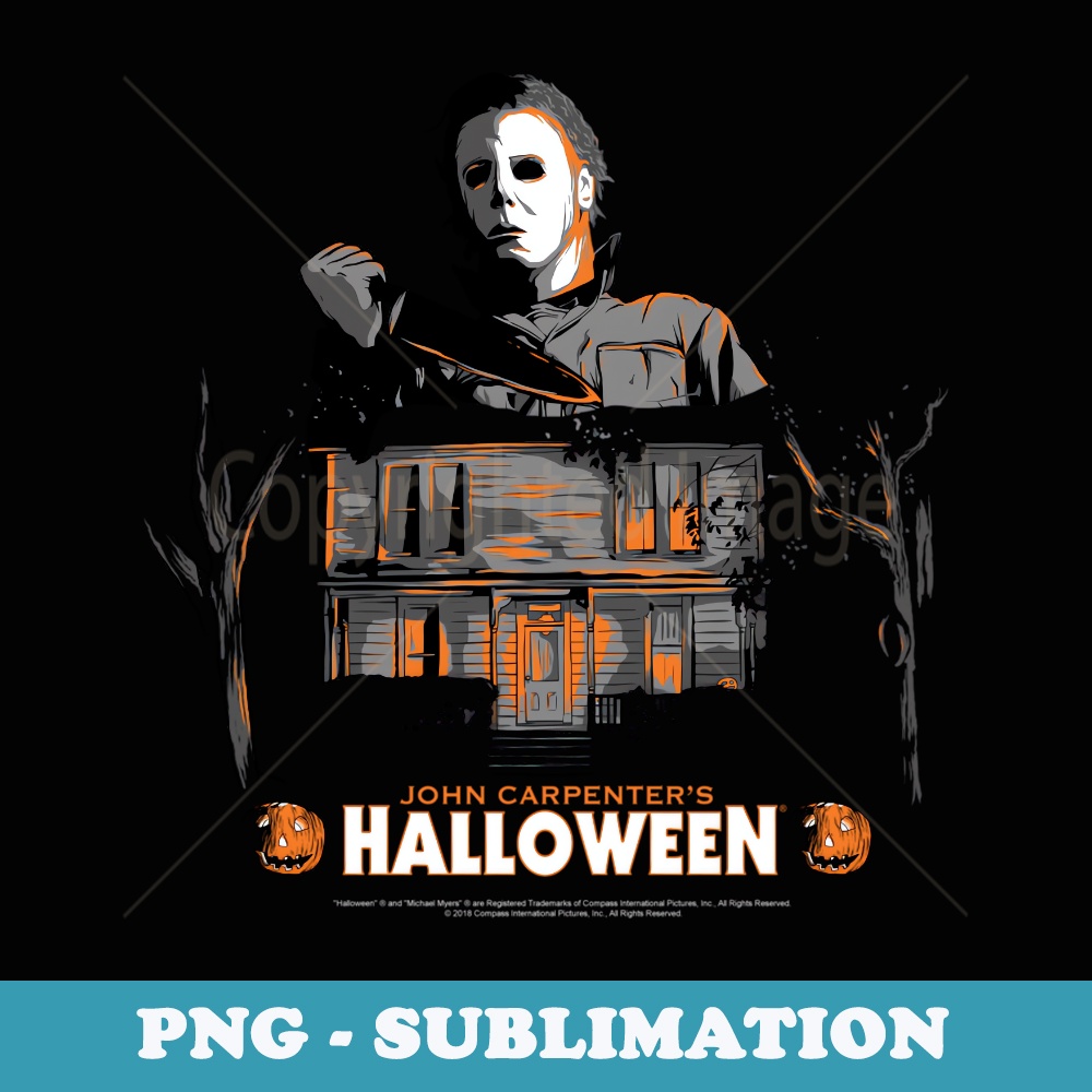 Halloween Michael & House Illustration - Aesthetic Sublimation Digital File