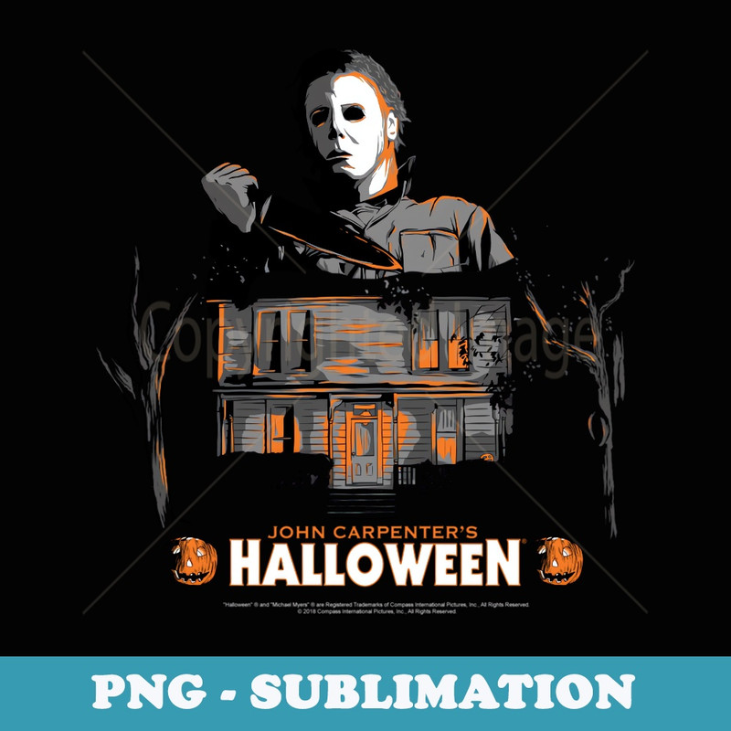 Halloween Michael & House Illustration - Aesthetic Sublimation Digital File