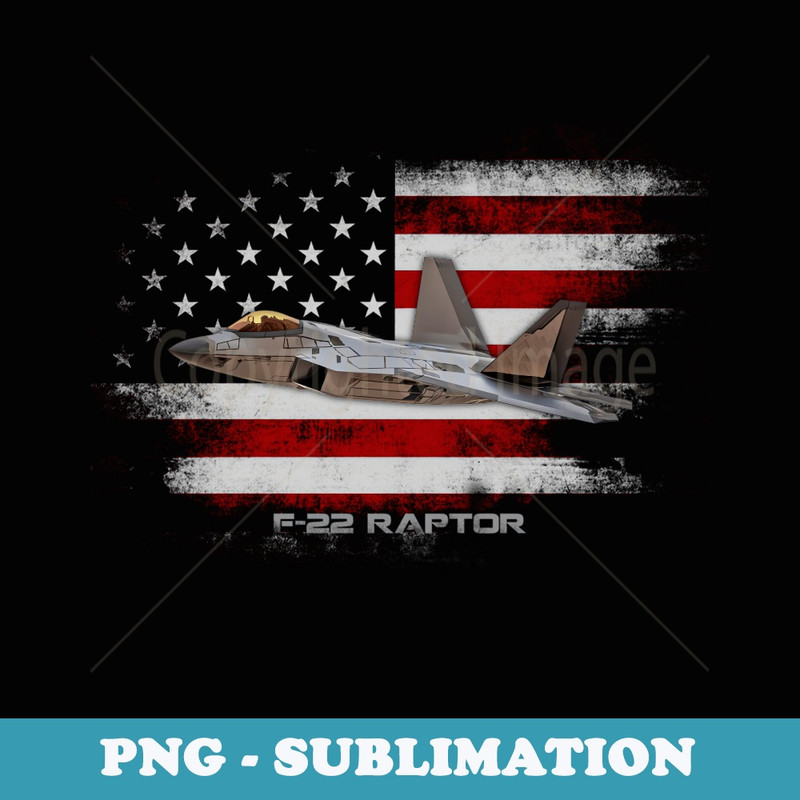 F-22 Raptor Fighter Jet Military Aviation Pilot Veteran Mens - Retro PNG Sublimation Digital Download