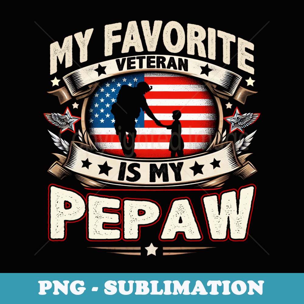 Veteran Pepaw Grandpa USA Flag 4th Of July - Sublimation PNG File