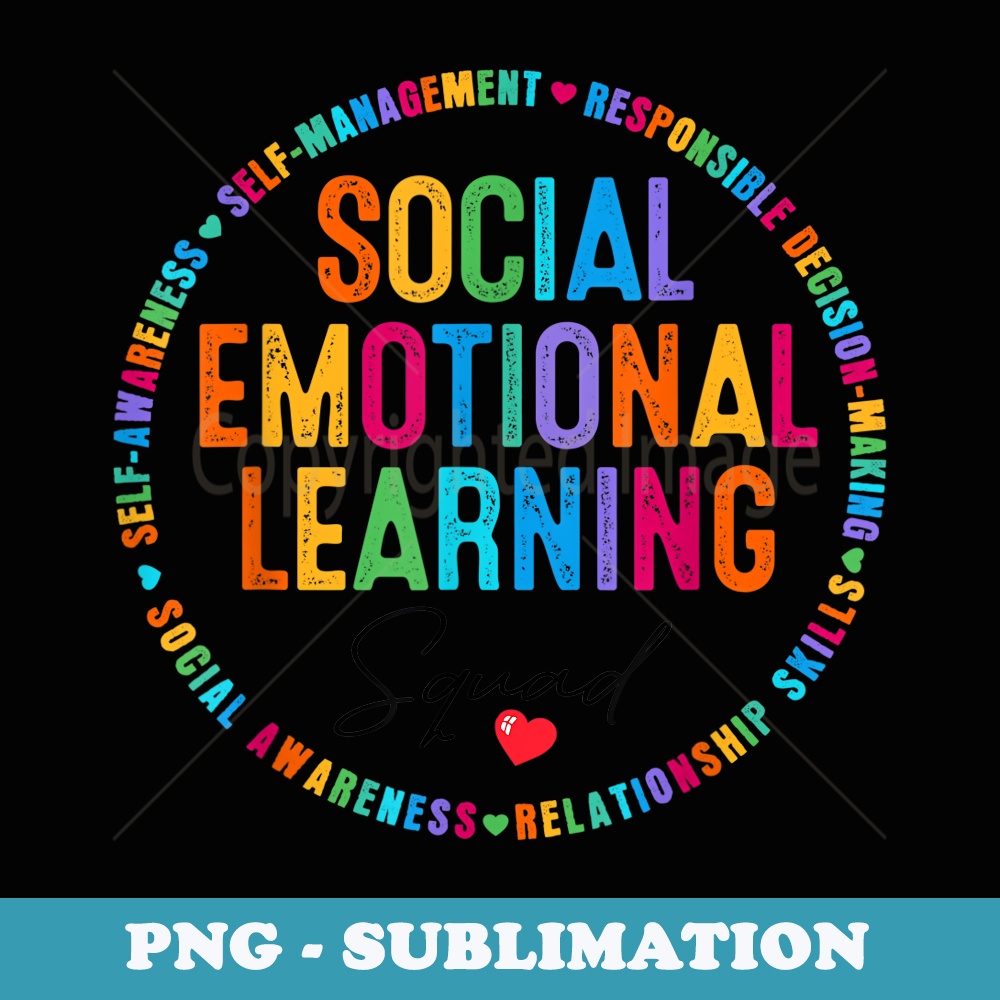 Social Emotional Learning Heart School Counselor Teacher - Aesthetic Sublimation Digital File