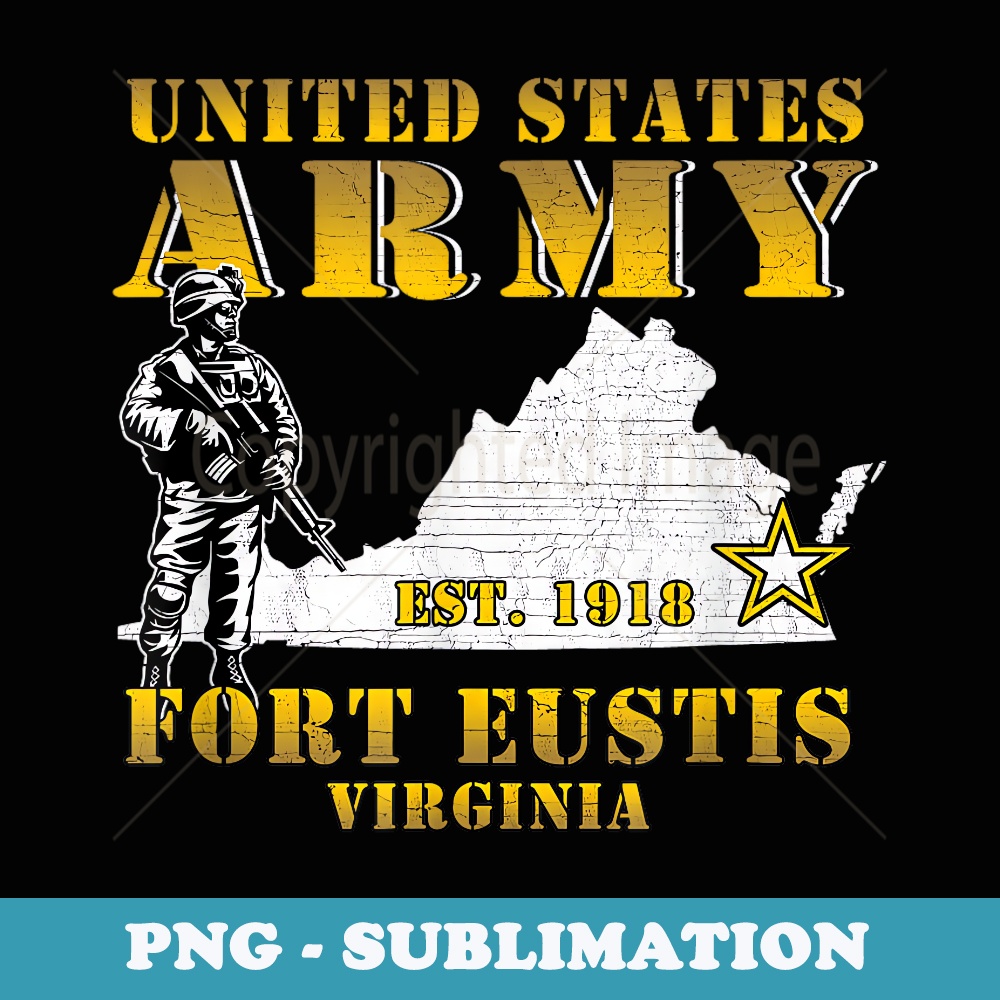 Fort Eustis Virginia VA US Army Base Virginia Map - Vintage Sublimation PNG Download